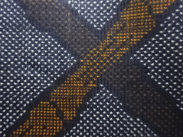 アンティーク　竹模様織り出し本場泥大島紬着物(5マルキ)